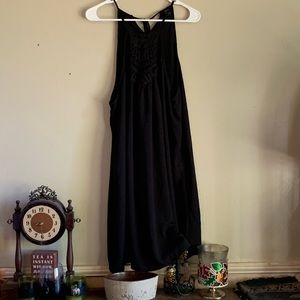 Spaghetti strap loose fit lace front maternity dress